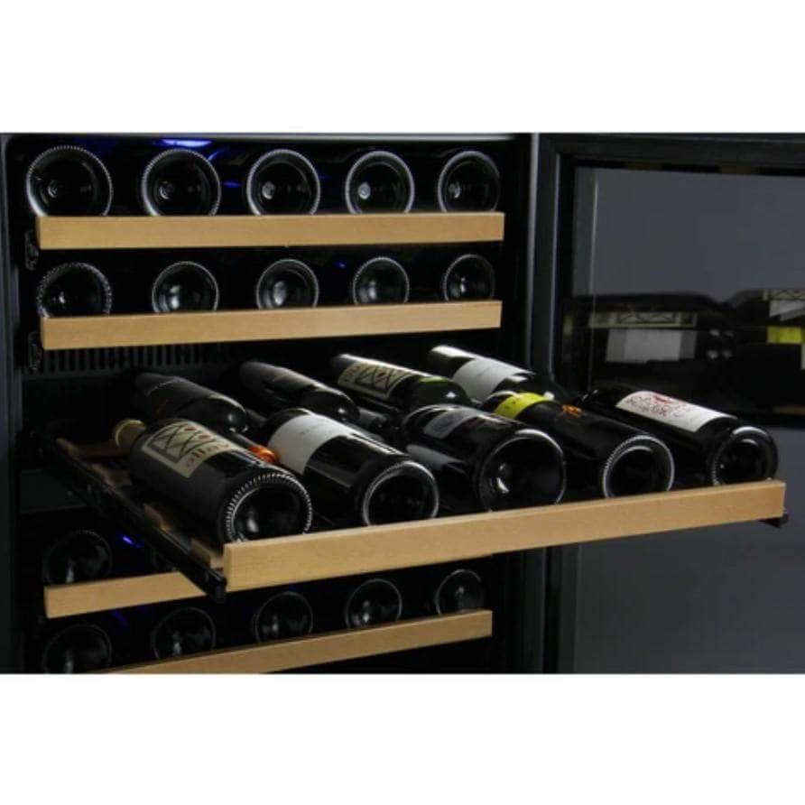 Allavino 47" Wide FlexCount II Tru-Vino 112 Bottle Four Zone Black Side-by-Side Wine Refrigerator (2X-VSWR56-2B20) - PrimeFair