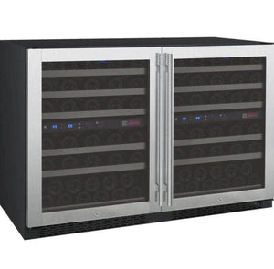 Allavino 47" Wide FlexCount II Tru-Vino 112 Bottle Four Zone Stainless Steel Side-by-Side Wine Refrigerator (2X-VSWR56-2S20) - PrimeFair