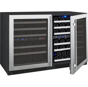 Allavino 47" Wide FlexCount II Tru-Vino 112 Bottle Four Zone Stainless Steel Side-by-Side Wine Refrigerator (2X-VSWR56-2S20) - PrimeFair