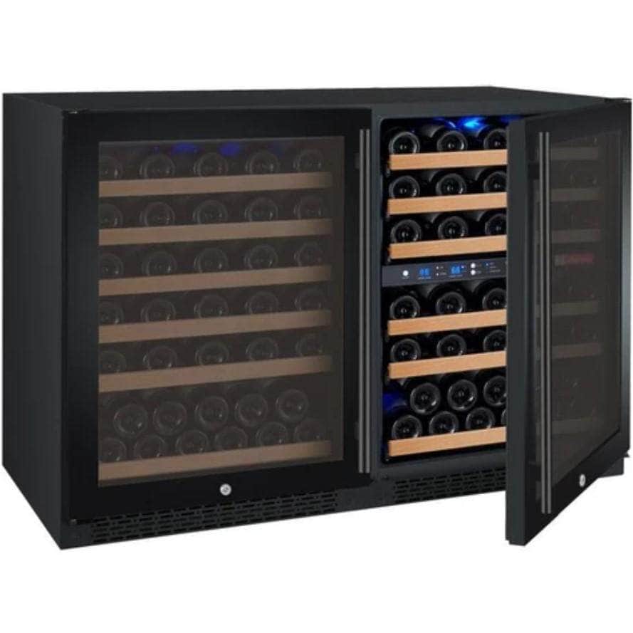 Allavino 47" Wide FlexCount II Tru-Vino 112 Bottle Three Zone Black Side-by-Side Wine Refrigerator (3Z-VSWR5656-B20) - PrimeFair
