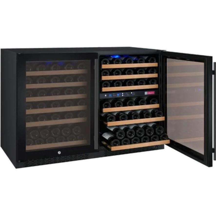 Allavino 47" Wide FlexCount II Tru-Vino 112 Bottle Three Zone Black Side-by-Side Wine Refrigerator (3Z-VSWR5656-B20) - PrimeFair