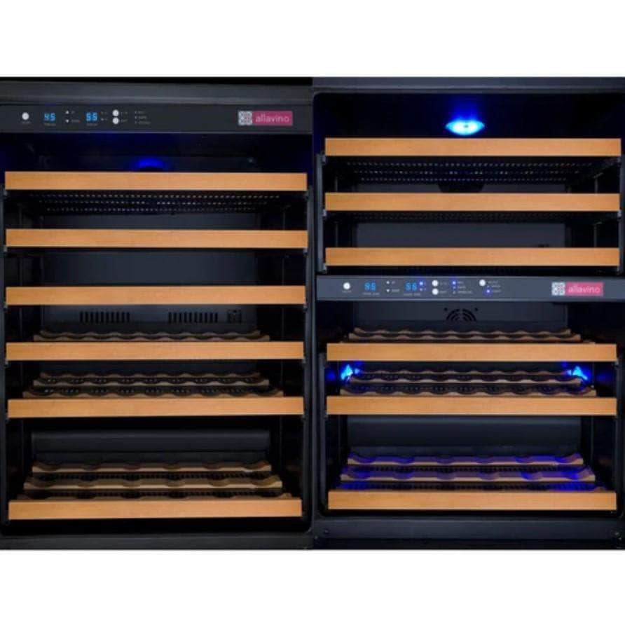 Allavino 47" Wide FlexCount II Tru-Vino 112 Bottle Three Zone Black Side-by-Side Wine Refrigerator (3Z-VSWR5656-B20) - PrimeFair