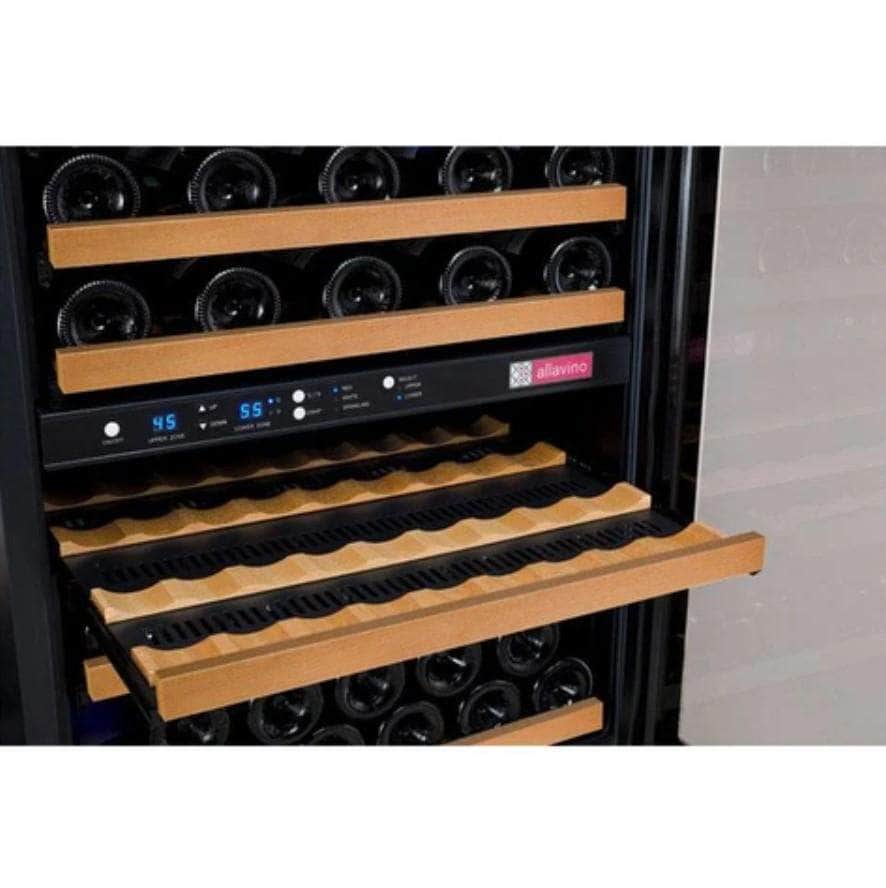 Allavino 47" Wide FlexCount II Tru-Vino 112 Bottle Three Zone Black Side-by-Side Wine Refrigerator (3Z-VSWR5656-B20) - PrimeFair