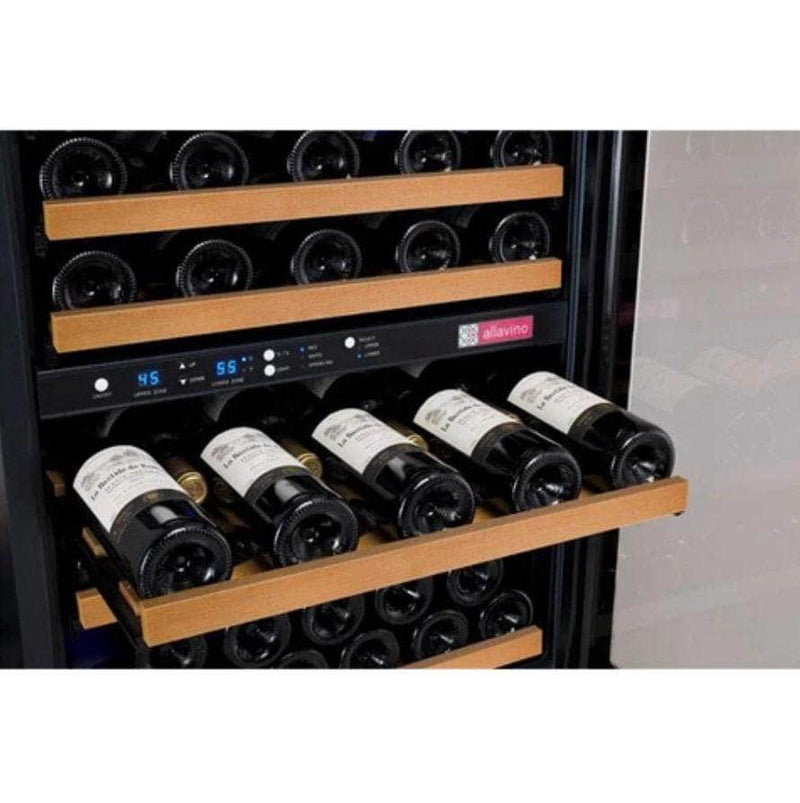 Allavino 47" Wide FlexCount II Tru-Vino 112 Bottle Three Zone Black Side-by-Side Wine Refrigerator (3Z-VSWR5656-B20) - PrimeFair