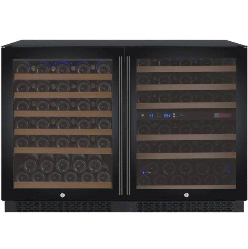 Allavino 47" Wide FlexCount II Tru-Vino 112 Bottle Three Zone Black Side-by-Side Wine Refrigerator (3Z-VSWR5656-B20) - PrimeFair