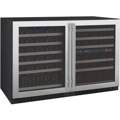 Allavino 47" Wide FlexCount II Tru-Vino 112 Bottle Three Zone Stainless Steel Side-by-Side Wine Refrigerator (3Z-VSWR5656-S20) - PrimeFair