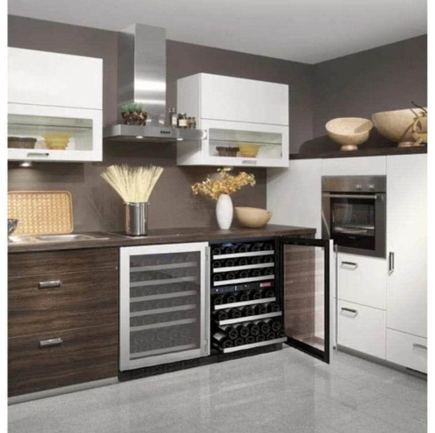 Allavino 47" Wide FlexCount II Tru-Vino 112 Bottle Three Zone Stainless Steel Side-by-Side Wine Refrigerator (3Z-VSWR5656-S20) - PrimeFair
