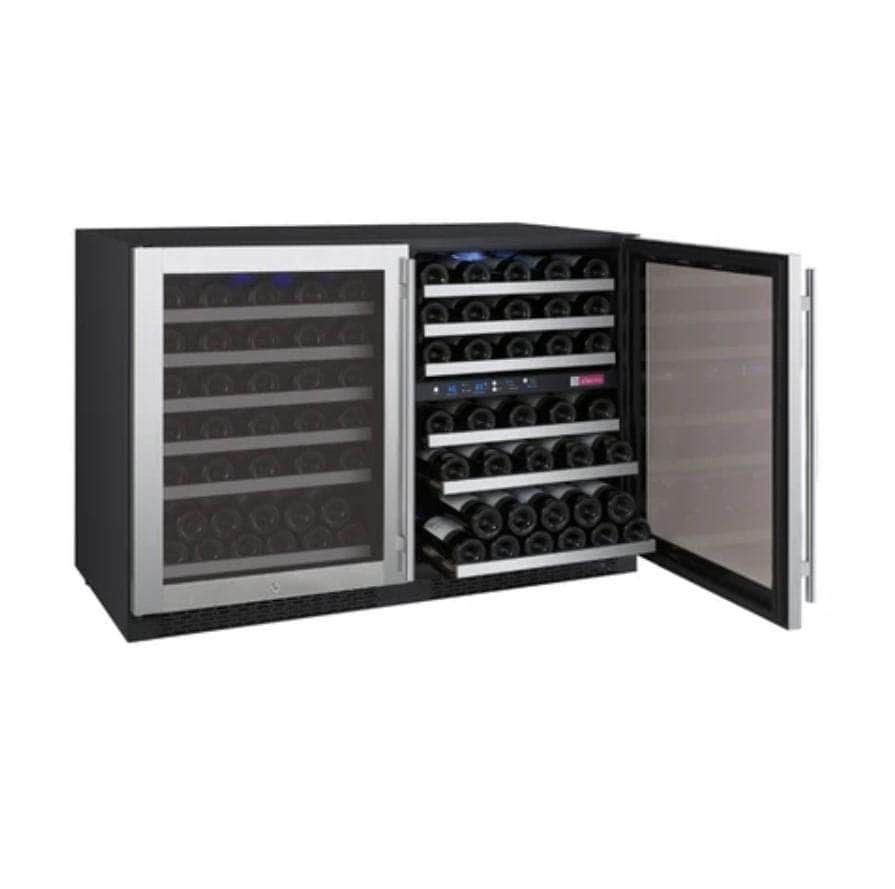 Allavino 47" Wide FlexCount II Tru-Vino 112 Bottle Three Zone Stainless Steel Side-by-Side Wine Refrigerator (3Z-VSWR5656-S20) - PrimeFair