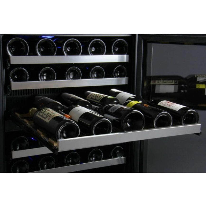 Allavino 47" Wide FlexCount II Tru-Vino 112 Bottle Three Zone Stainless Steel Side-by-Side Wine Refrigerator (3Z-VSWR5656-S20) - PrimeFair