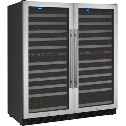 Allavino 47" Wide FlexCount II Tru-Vino 242 Bottle Four Zone Stainless Steel Side-by-Side Wine Refrigerator (2X-VSWR121-2S20) - PrimeFair