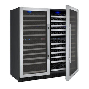 Allavino 47" Wide FlexCount II Tru-Vino 242 Bottle Four Zone Stainless Steel Side-by-Side Wine Refrigerator (2X-VSWR121-2S20) - PrimeFair