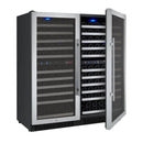 Allavino 47" Wide FlexCount II Tru-Vino 242 Bottle Four Zone Stainless Steel Side-by-Side Wine Refrigerator (2X-VSWR121-2S20) - PrimeFair