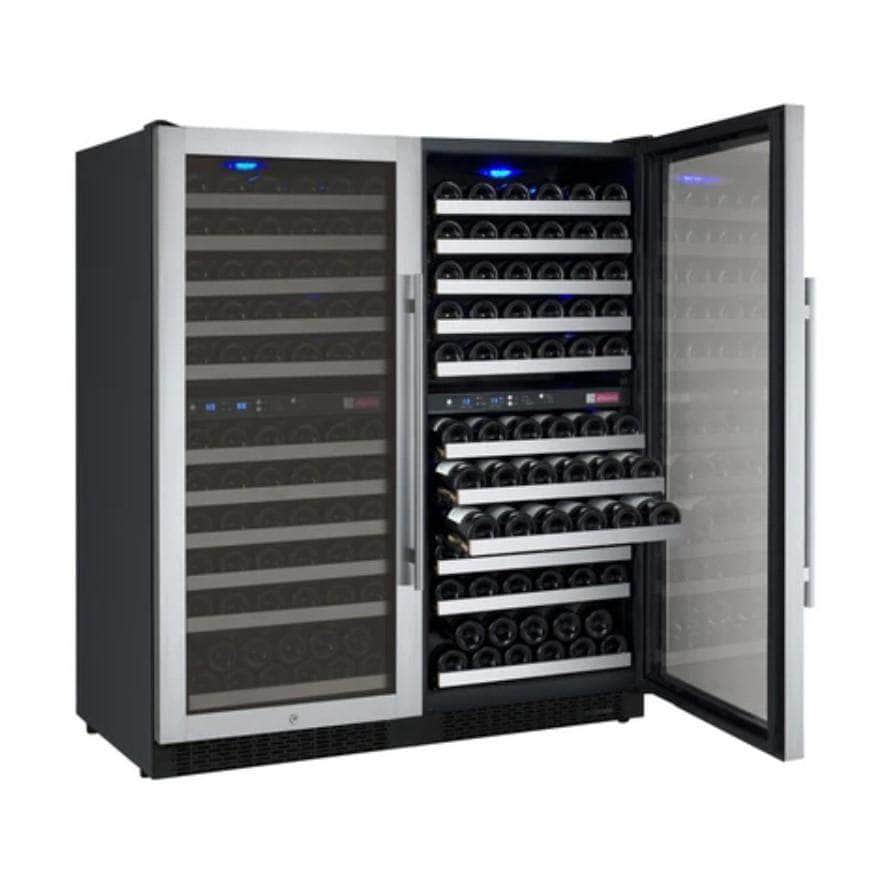 Allavino 47" Wide FlexCount II Tru-Vino 242 Bottle Four Zone Stainless Steel Side-by-Side Wine Refrigerator (2X-VSWR121-2S20) - PrimeFair