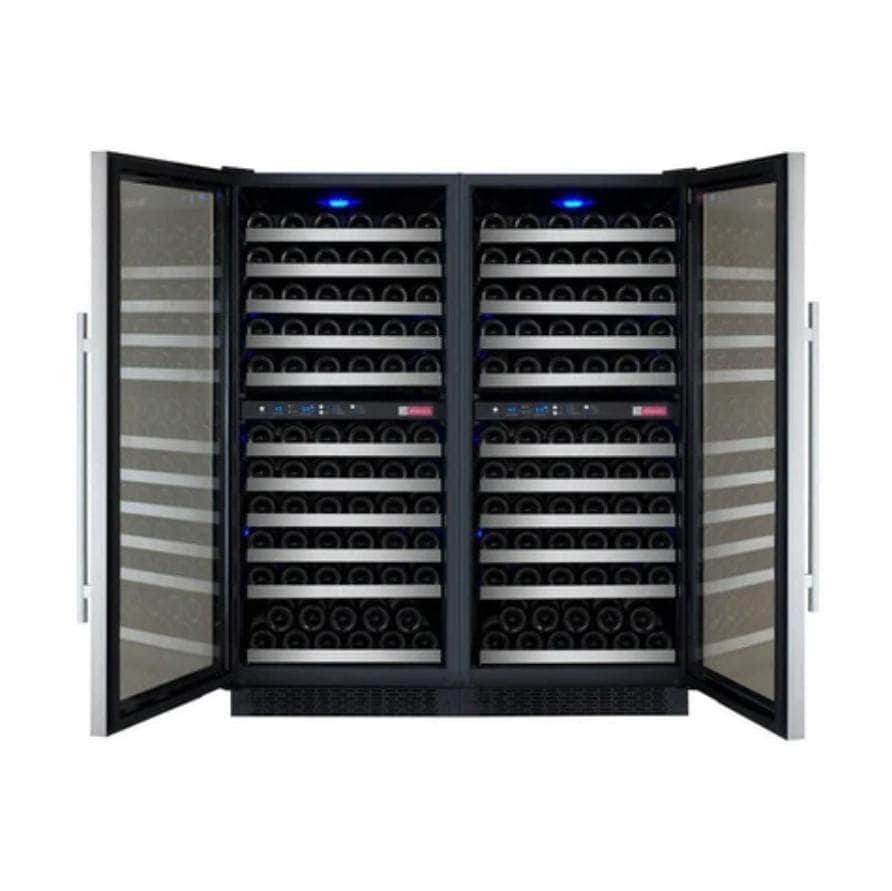 Allavino 47" Wide FlexCount II Tru-Vino 242 Bottle Four Zone Stainless Steel Side-by-Side Wine Refrigerator (2X-VSWR121-2S20) - PrimeFair