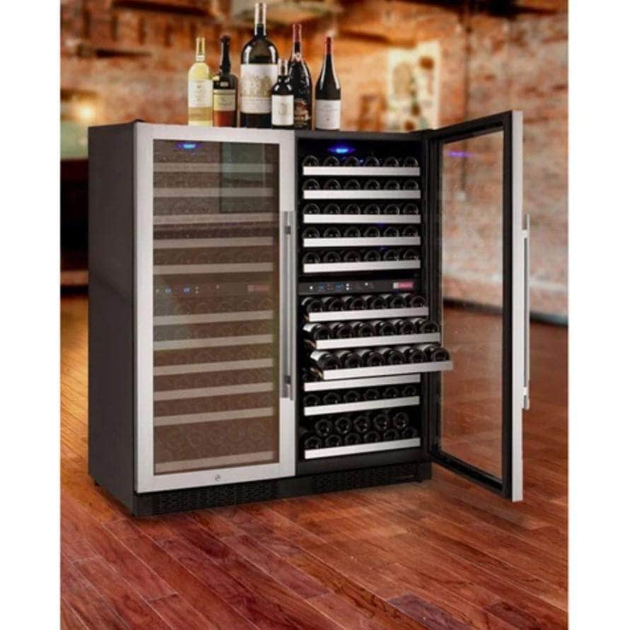 Allavino 47" Wide FlexCount II Tru-Vino 242 Bottle Four Zone Stainless Steel Side-by-Side Wine Refrigerator (2X-VSWR121-2S20) - PrimeFair