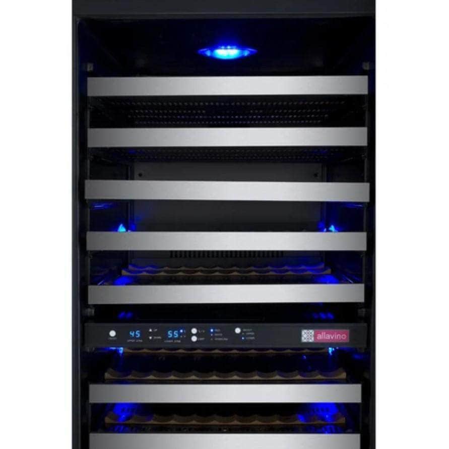 Allavino 47" Wide FlexCount II Tru-Vino 242 Bottle Four Zone Stainless Steel Side-by-Side Wine Refrigerator (2X-VSWR121-2S20) - PrimeFair