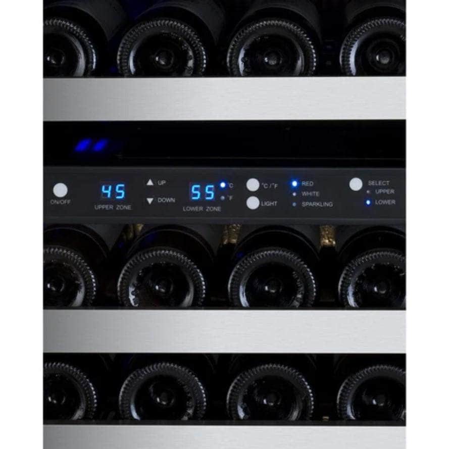 Allavino 47" Wide FlexCount II Tru-Vino 242 Bottle Four Zone Stainless Steel Side-by-Side Wine Refrigerator (2X-VSWR121-2S20) - PrimeFair