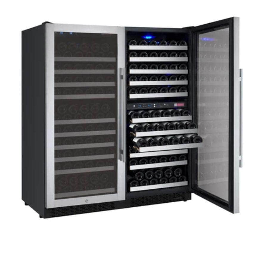 Allavino 47" Wide FlexCount II Tru-Vino 249 Bottle Three Zone Stainless Steel Side-by-Side Wine Refrigerator (3Z-VSWR2128-S20) - PrimeFair