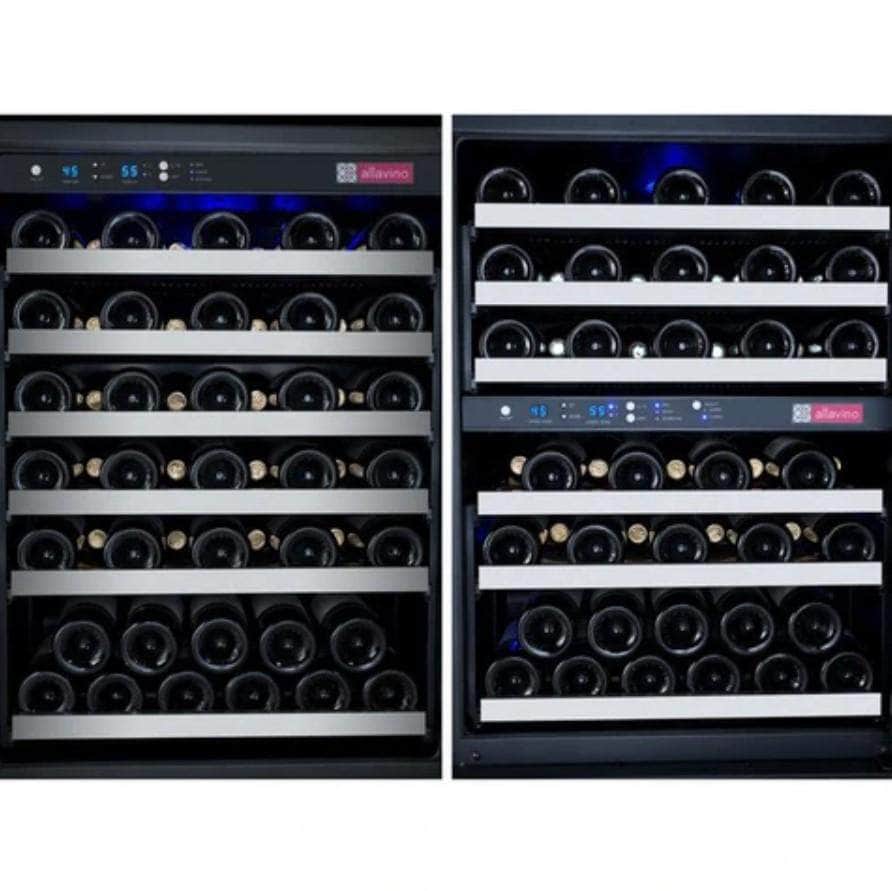 Allavino 47" Wide FlexCount II Tru-Vino 249 Bottle Three Zone Stainless Steel Side-by-Side Wine Refrigerator (3Z-VSWR2128-S20) - PrimeFair