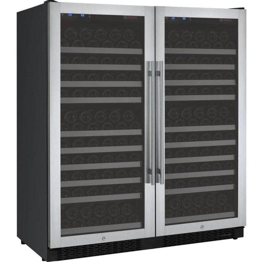 Allavino 47" Wide FlexCount II Tru-Vino 256 Bottle Dual Zone Stainless Steel Side-by-Side Wine Refrigerator (2X-VSWR128-1S20) - PrimeFair