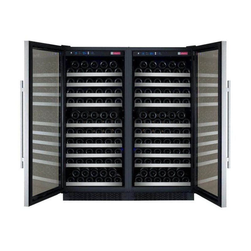 Allavino 47" Wide FlexCount II Tru-Vino 256 Bottle Dual Zone Stainless Steel Side-by-Side Wine Refrigerator (2X-VSWR128-1S20) - PrimeFair