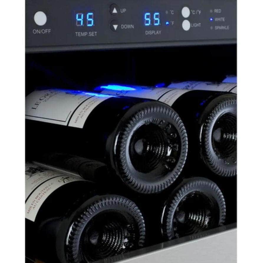 Allavino 47" Wide FlexCount II Tru-Vino 256 Bottle Dual Zone Stainless Steel Side-by-Side Wine Refrigerator (2X-VSWR128-1S20) - PrimeFair