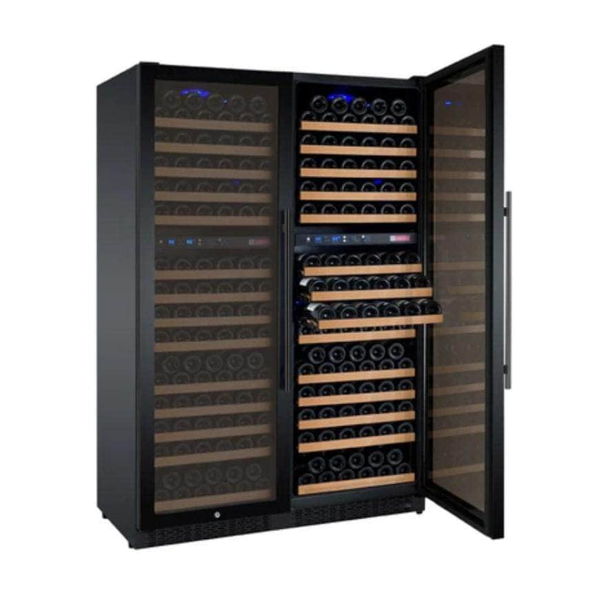 Allavino 47" Wide FlexCount II Tru-Vino 344 Bottle Four Zone Black Side-by-Side Wine Refrigerator (2X-VSWR172-2B20) - PrimeFair