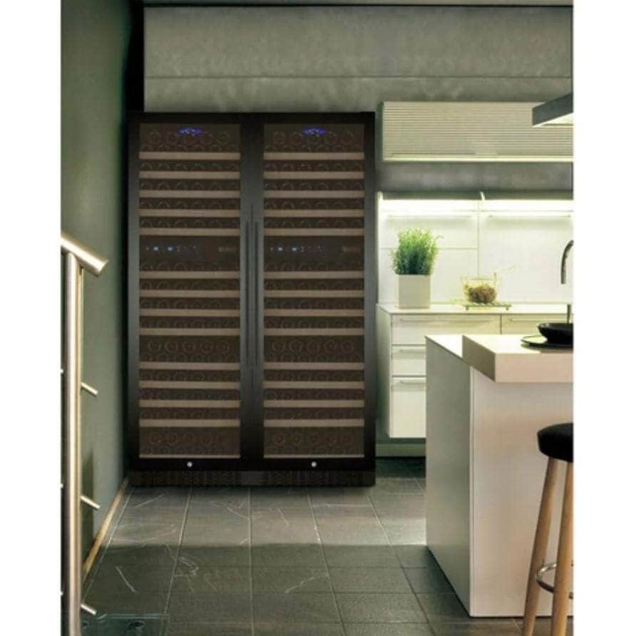 Allavino 47" Wide FlexCount II Tru-Vino 344 Bottle Four Zone Black Side-by-Side Wine Refrigerator (2X-VSWR172-2B20) - PrimeFair