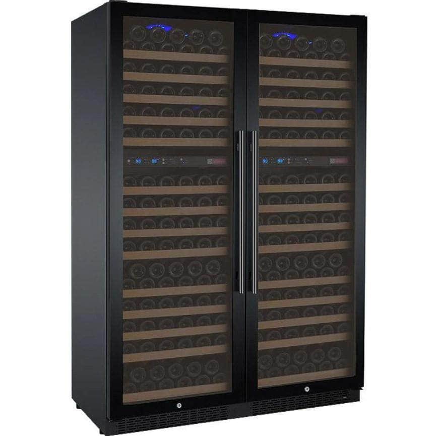 Allavino 47" Wide FlexCount II Tru-Vino 344 Bottle Four Zone Black Side-by-Side Wine Refrigerator (2X-VSWR172-2B20) - PrimeFair