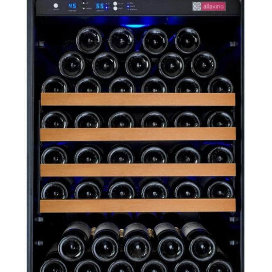 Allavino 47" Wide FlexCount II Tru-Vino 344 Bottle Four Zone Black Side-by-Side Wine Refrigerator (2X-VSWR172-2B20) - PrimeFair