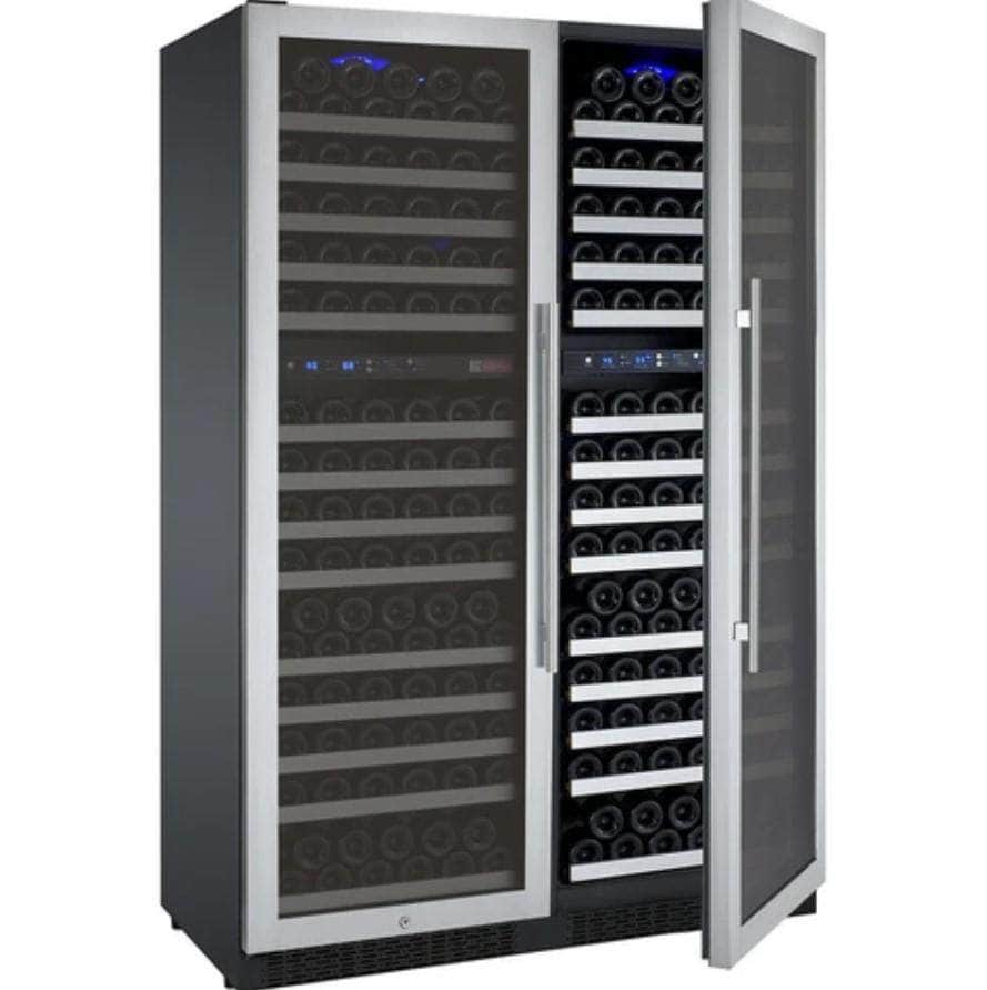 Allavino 47" Wide FlexCount II Tru-Vino 344 Bottle Four-Zone Stainless Steel Side-by-Side Wine Refrigerator (2X-VSWR172-2S20) - PrimeFair