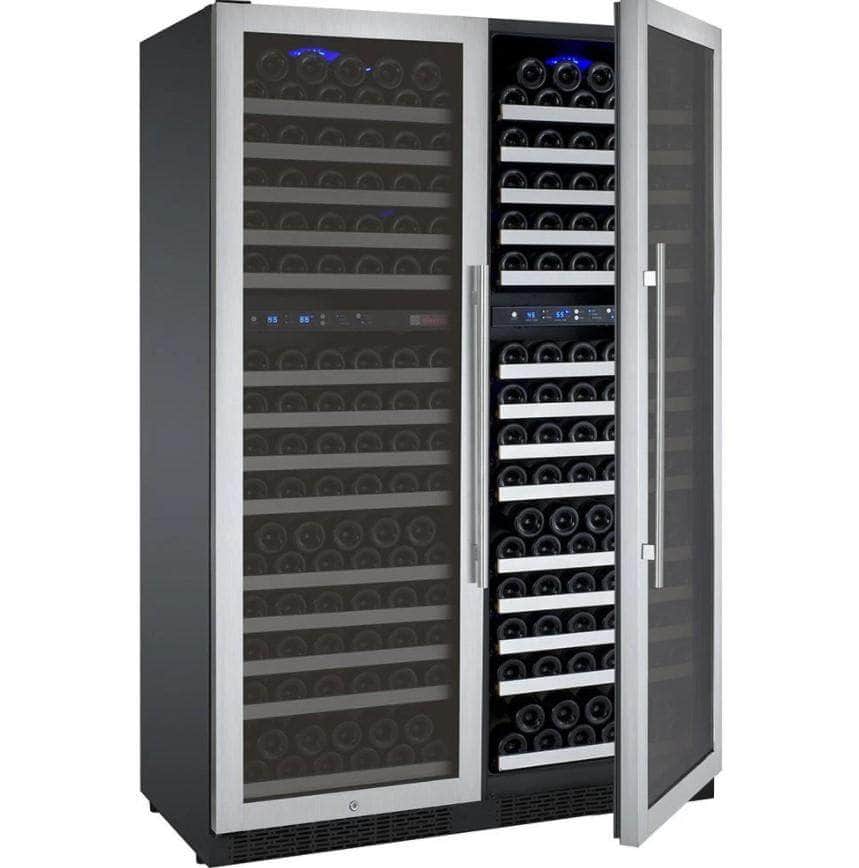 Allavino 47" Wide FlexCount II Tru-Vino 344 Bottle Four-Zone Stainless Steel Side-by-Side Wine Refrigerator (2X-VSWR172-2S20) - PrimeFair