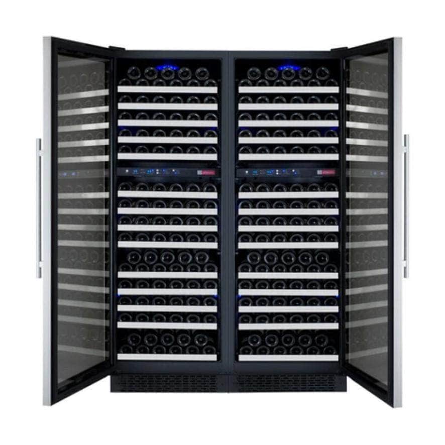 Allavino 47" Wide FlexCount II Tru-Vino 344 Bottle Four-Zone Stainless Steel Side-by-Side Wine Refrigerator (2X-VSWR172-2S20) - PrimeFair