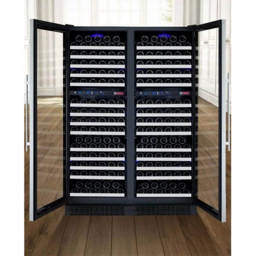 Allavino 47" Wide FlexCount II Tru-Vino 344 Bottle Four-Zone Stainless Steel Side-by-Side Wine Refrigerator (2X-VSWR172-2S20) - PrimeFair
