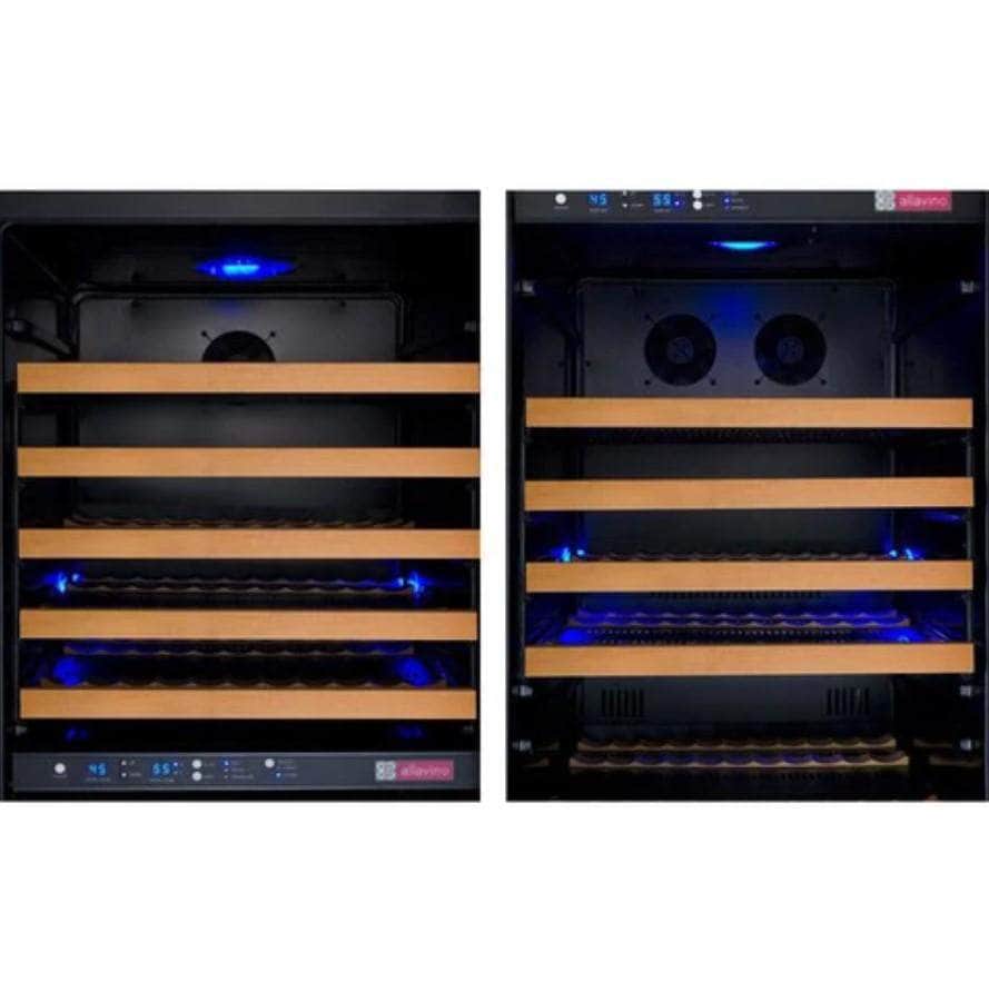 Allavino 47" Wide FlexCount II Tru-Vino 349 Bottle Three Zone Black Side-by-Side Wine Refrigerator (3Z-VSWR7772-B20) - PrimeFair