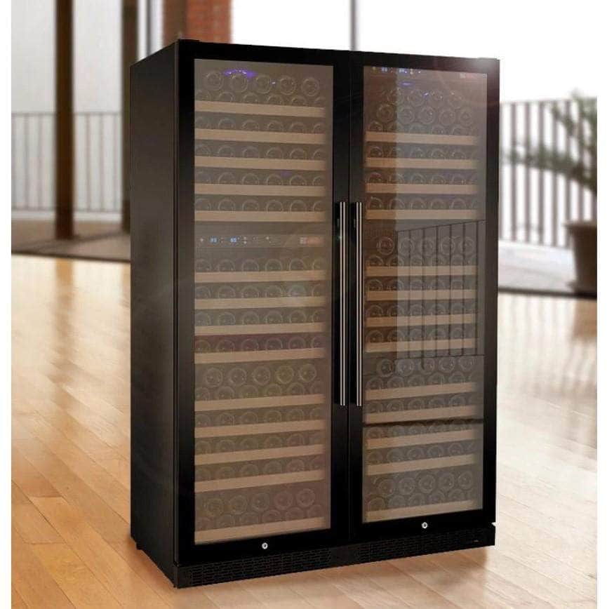 Allavino 47" Wide FlexCount II Tru-Vino 349 Bottle Three Zone Black Side-by-Side Wine Refrigerator (3Z-VSWR7772-B20) - PrimeFair