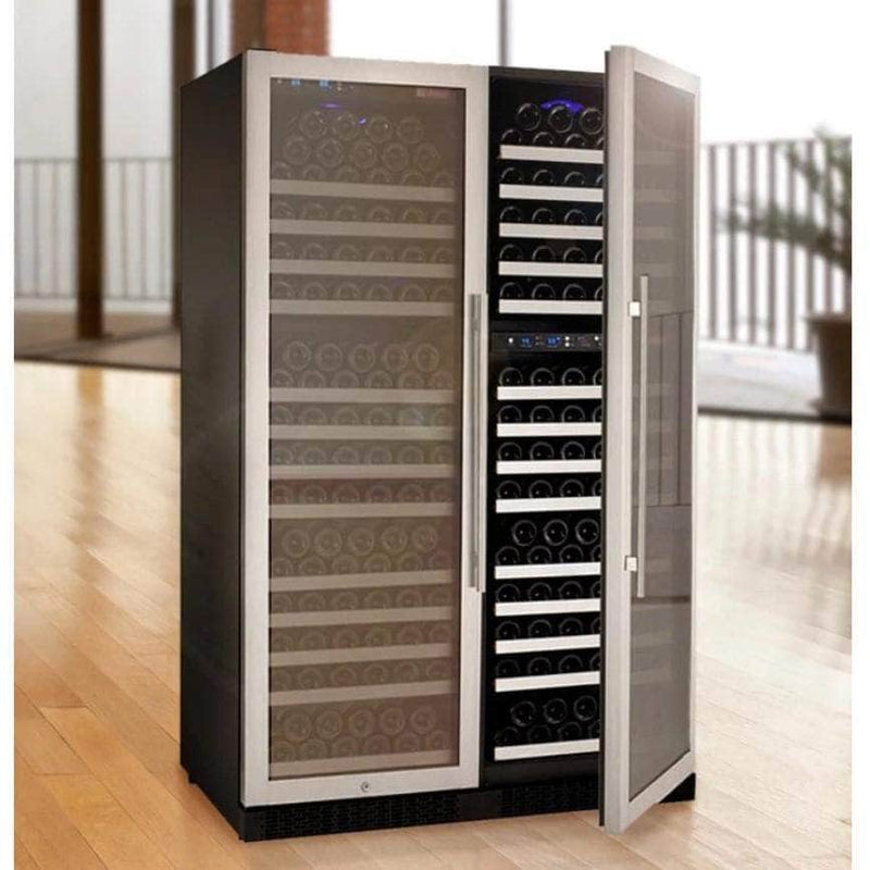 Allavino 47" Wide FlexCount II Tru-Vino 349 Bottle Three Zone Stainless Steel Side-by-Side Wine Refrigerator (3Z-VSWR7772-S20) - PrimeFair