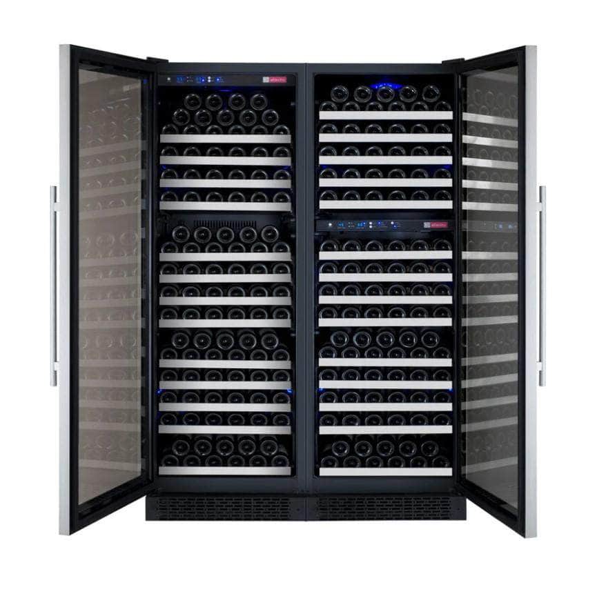 Allavino 47" Wide FlexCount II Tru-Vino 349 Bottle Three Zone Stainless Steel Side-by-Side Wine Refrigerator (3Z-VSWR7772-S20) - PrimeFair