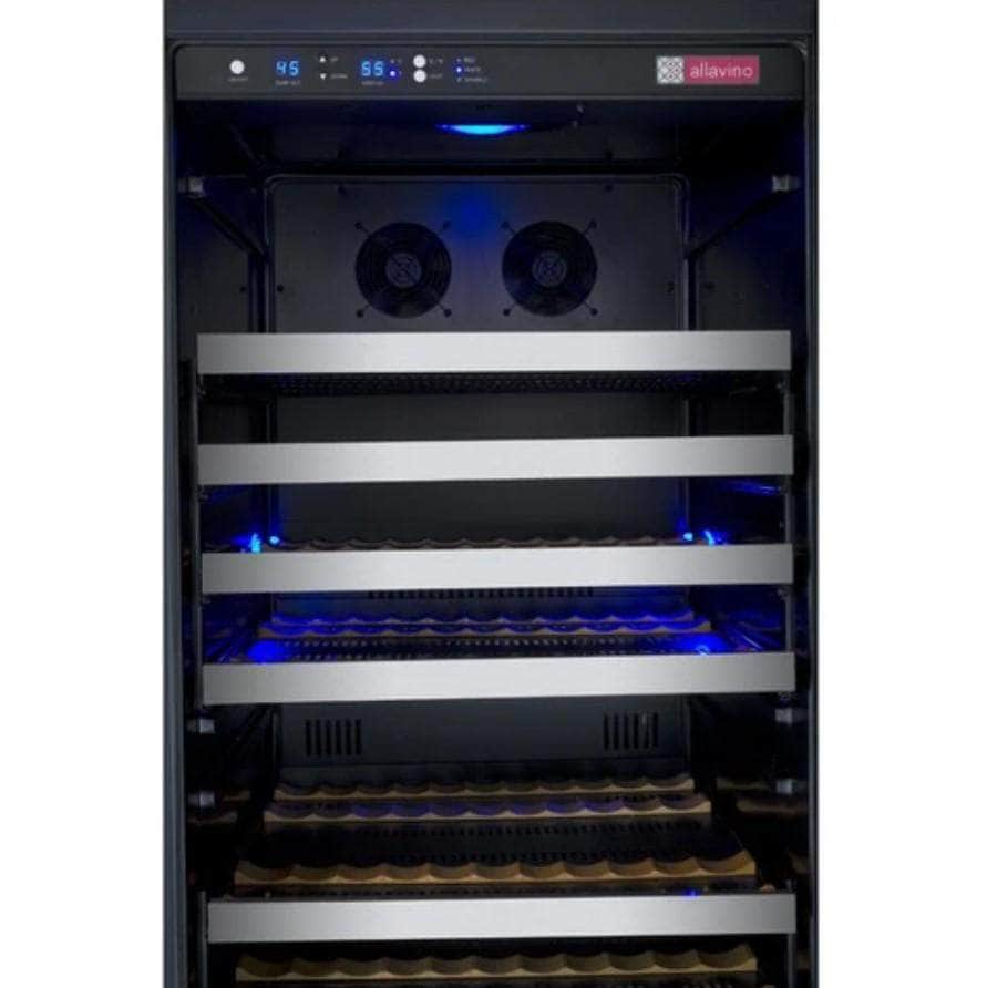 Allavino 47" Wide FlexCount II Tru-Vino 354 Bottle Dual Zone Stainless Steel Side-by-Side Wine Refrigerator (2X-VSWR177-1S20) - PrimeFair
