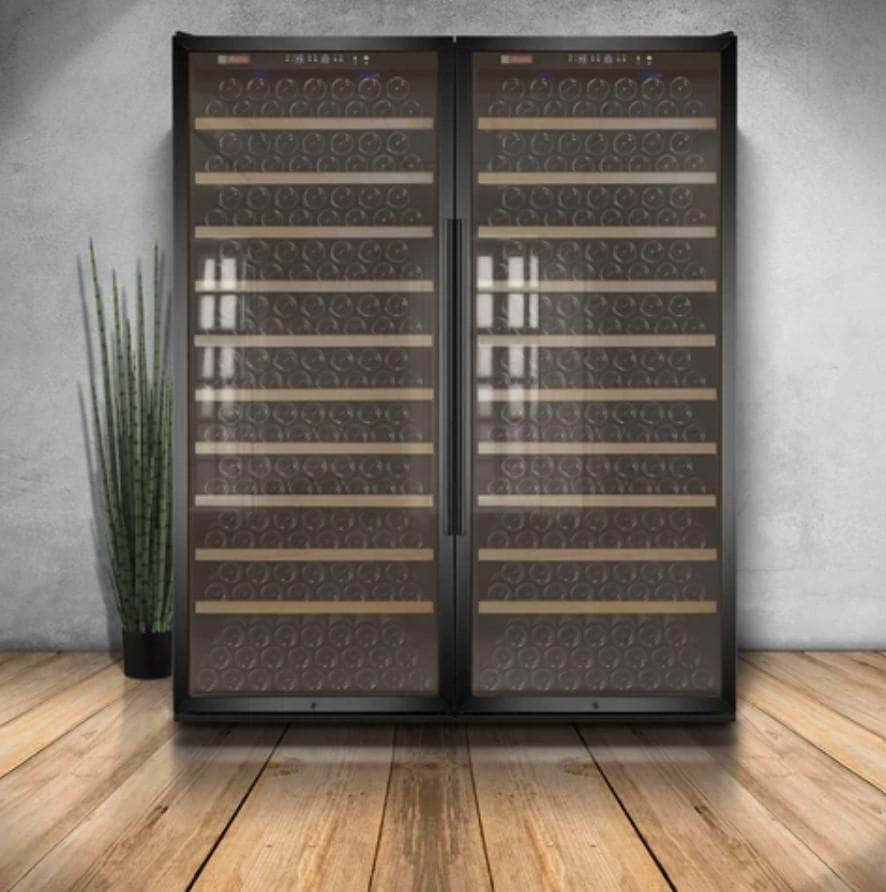 Allavino 63" Wide Vite II Tru-Vino 554 Bottle Dual Zone Black Side-by-Side Wine Refrigerator (2X-YHWR305-1B20) - PrimeFair