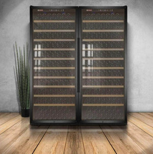 Allavino 63" Wide Vite II Tru-Vino 554 Bottle Dual Zone Black Side-by-Side Wine Refrigerator (2X-YHWR305-1B20) - PrimeFair