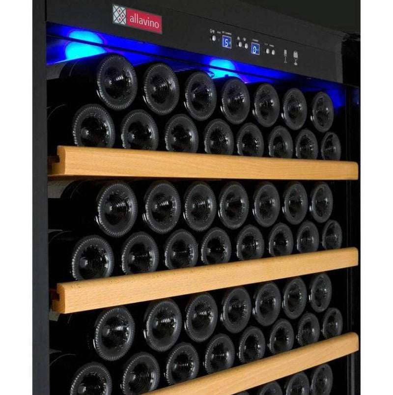 Allavino 63" Wide Vite II Tru-Vino 554 Bottle Dual Zone Black Side-by-Side Wine Refrigerator (2X-YHWR305-1B20) - PrimeFair