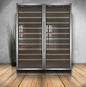 Allavino 63" Wide Vite II Tru-Vino 554 Bottle Dual Zone Stainless Steel Side-by-Side Wine Refrigerator (2X-YHWR305-1S20) - PrimeFair