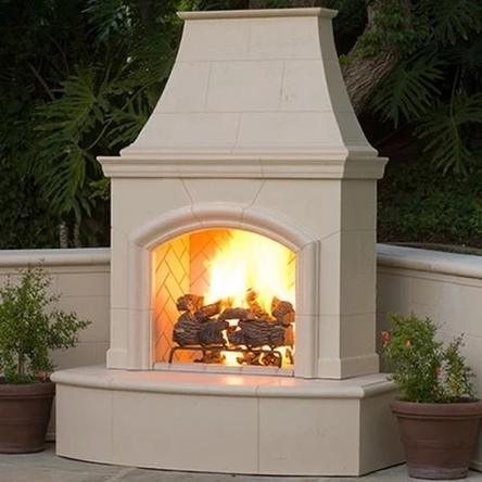 American Fyre Designs 65" Phoenix Vented Gas Fireplace with 16” Radiused Bullnose, Hearth Only 017-01-H-WA-RBC