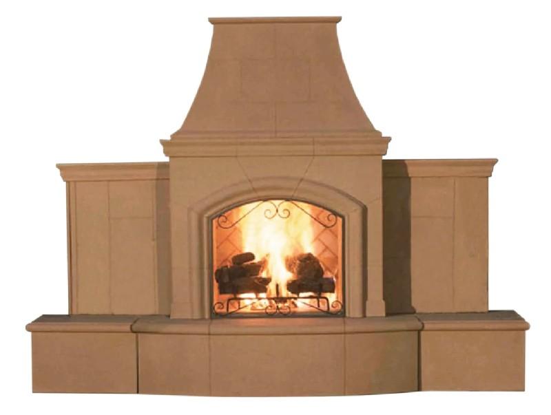 American Fyre Designs 113" Grand Phoenix Vent Free Gas Fireplace with Extended Bullnose Hearth No Recess 118-05-N-WA-RUC