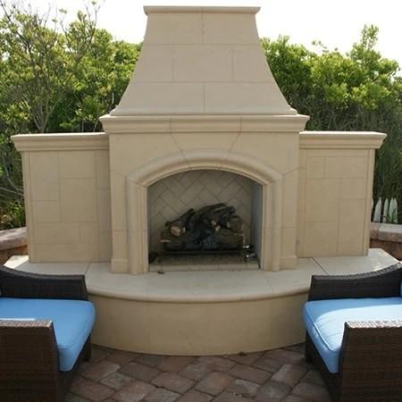 American Fyre Designs 113" Grand Phoenix Vent Free Gas Fireplace with Extended Bullnose Hearth No Recess 118-05-N-WA-RBC