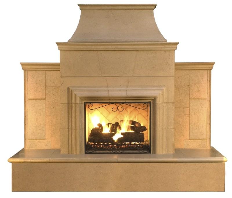 American Fyre Designs 110" Grand Cordova Vent Free Gas Fireplace with Rectangle Extended Bullnose Hearth No Recess 182-35-N-WA-RUC