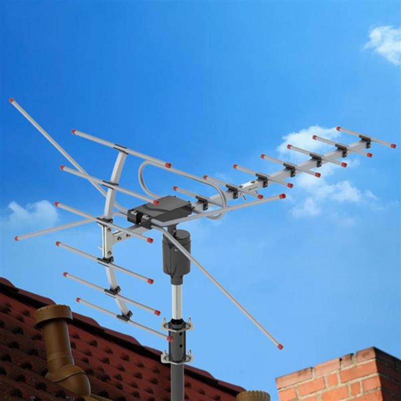 Premium Amplified Outdoor Antenna Digital Long Range Outside Television Antenna - primeply