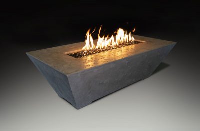 Athena Fireglass Olympus Linear 72x30 Concrete Rectangular Gas Fire Pit Table - ORECFT-723018 - MyBBQDirect