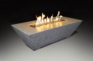 Athena Fireglass Olympus Linear 72x30 Concrete Rectangular Gas Fire Pit Table - ORECFT-723018 - MyBBQDirect